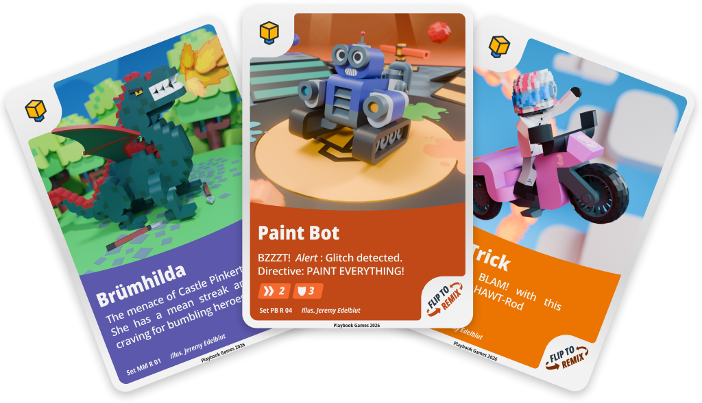Three Playbook cards fanned out
